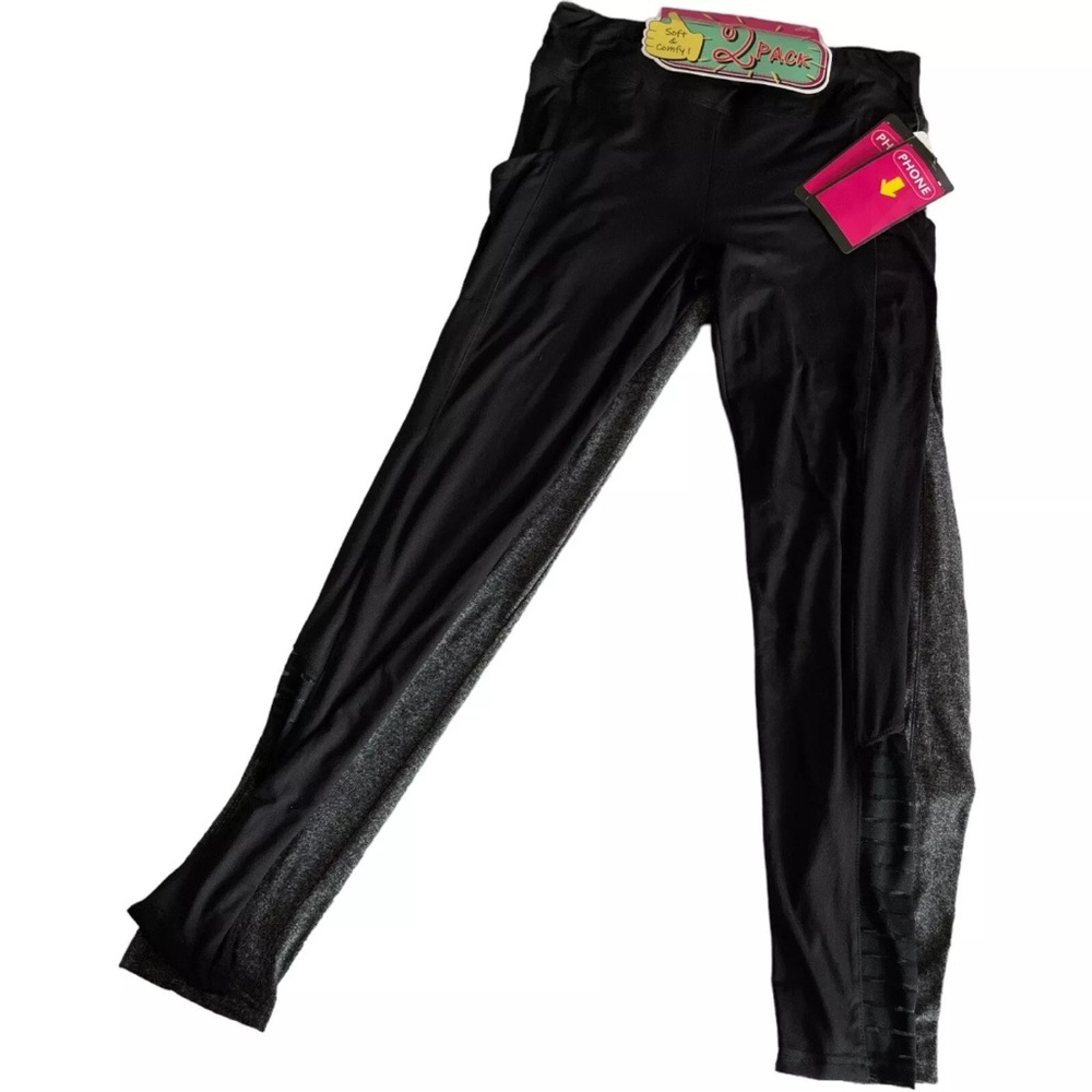 NWT Kapion Brand Pants juniors  joggers size XL 2 pcs pack black/ Charcoal gray
